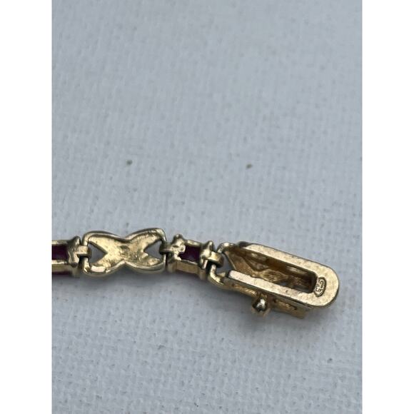3.7ctw Ruby Tennis Bracelet - Sterling Silver - Vintage - Picture 4 of 5